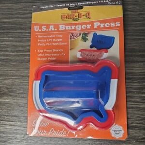 Mr. Bar-B-Q BBQ USA America Shaped Patriotic Hamburger Burger Press Grill Patty